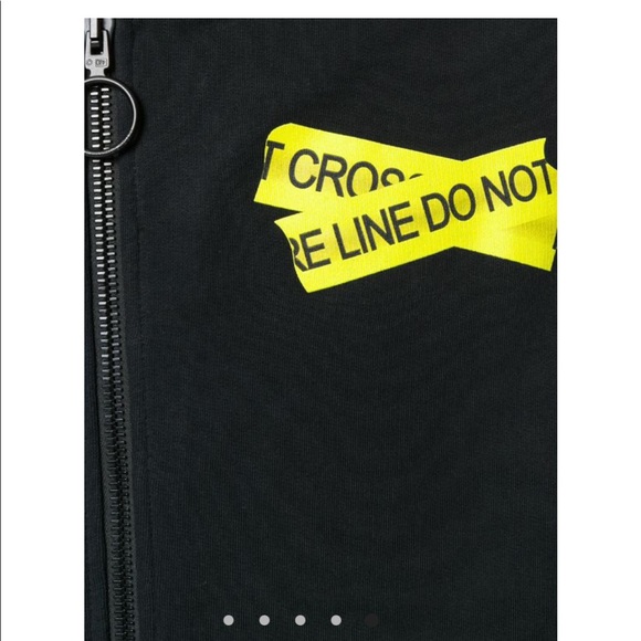 Off-White Zipped Fire Tape Hoodie - Picture 3 of 16